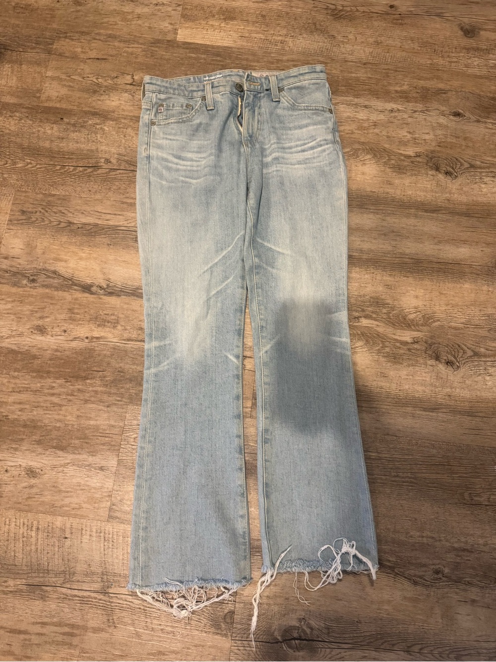 Light Wash Women's Crop Flare Jeans - Brand Unspecified